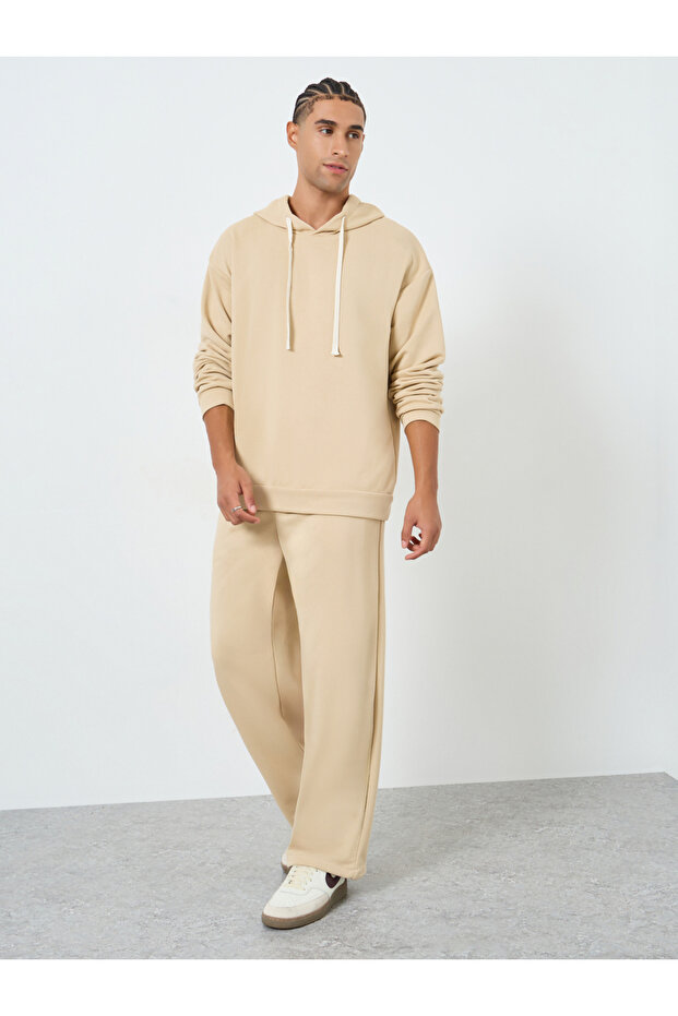 Men Beige Hoodie and Joggers Co-ords