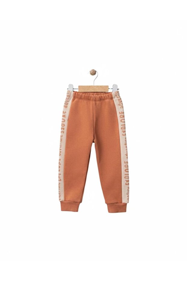 Boy's Orange Basic 3 Thread Fleece-Lined Winter Tracksuit Set - 4