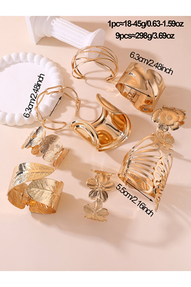 Gold Leaf Open Bangle - 3