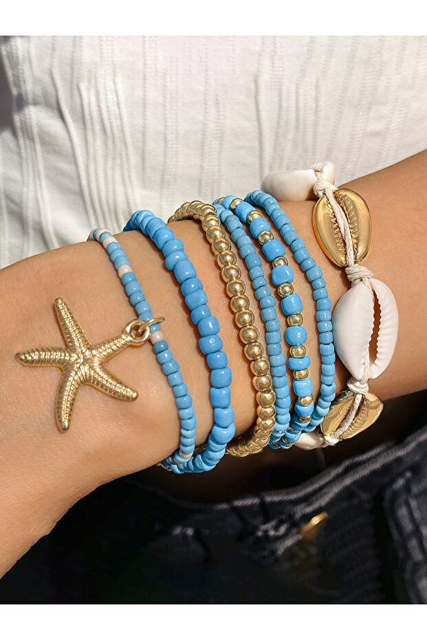 أساور بوهيمية قابلة للتكديس على شكل نجم البحر - 1