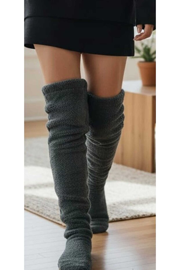 Wellsoft Plush Over-The-Knee Home Socks Long Socks Booties Winter Unisex
