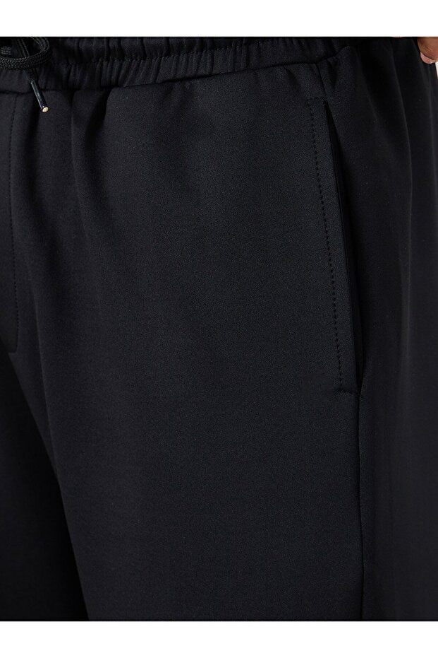 بنطال رياضي رجالي أسود برباط - 3