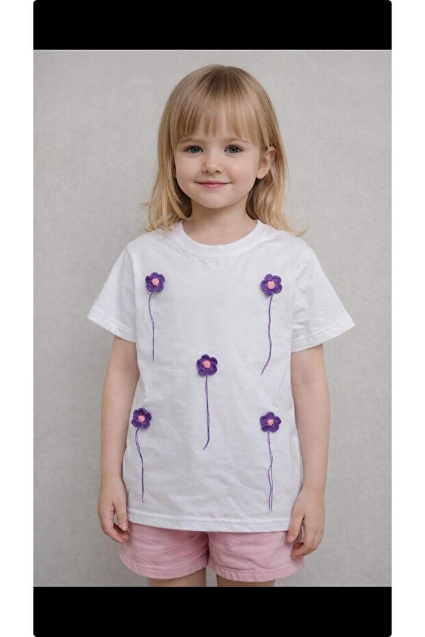 Flower Design Girl's T-Shirt