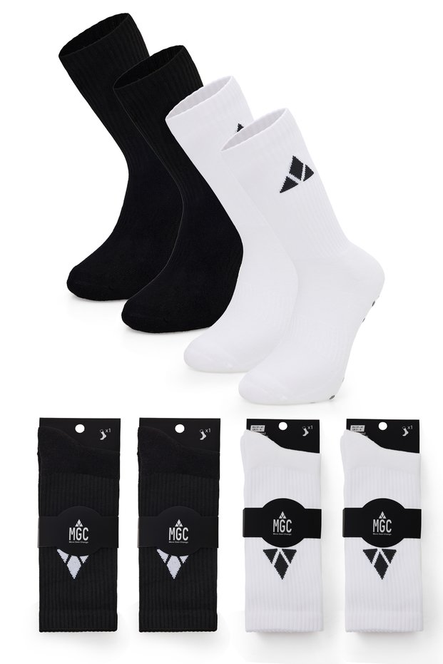 Spor 4-Piece Stitch-Free Toe Breathable Non-Slip Sole Socks (Football, Basketball, Tennis, Yoga, Plates)