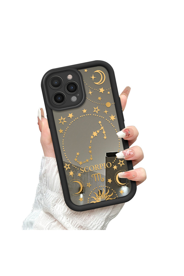 iPhone 14 Pro Compatible Phone Case Zodiac Sign Mirrored Anti-Dream Silicone Case