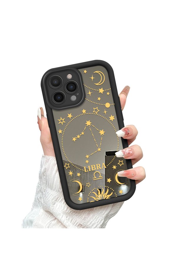 iPhone 14 Pro Compatible Phone Case Zodiac Sign Mirrored Anti-Dream Silicone Case