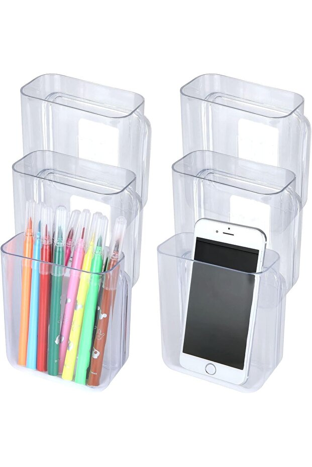 6 Pack Plastic Wall Folders, Clear Hanging Wall Organizer, Acrylic Single Pocket File Holder