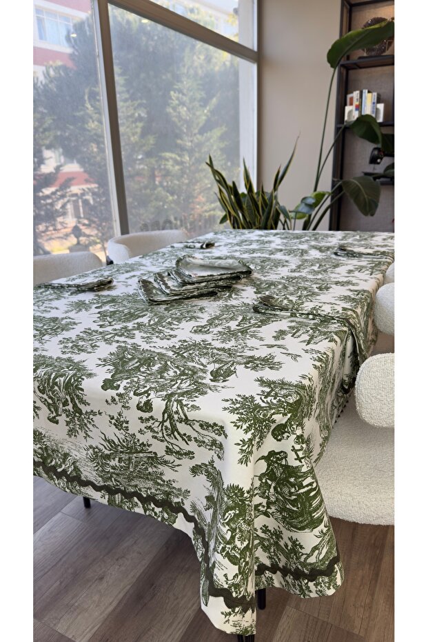 Patterned Tablecloth Green - 3