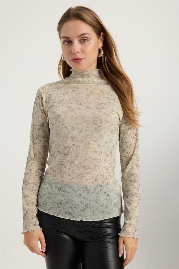 بلوزة منقوشة بنقشة هارلي - 1