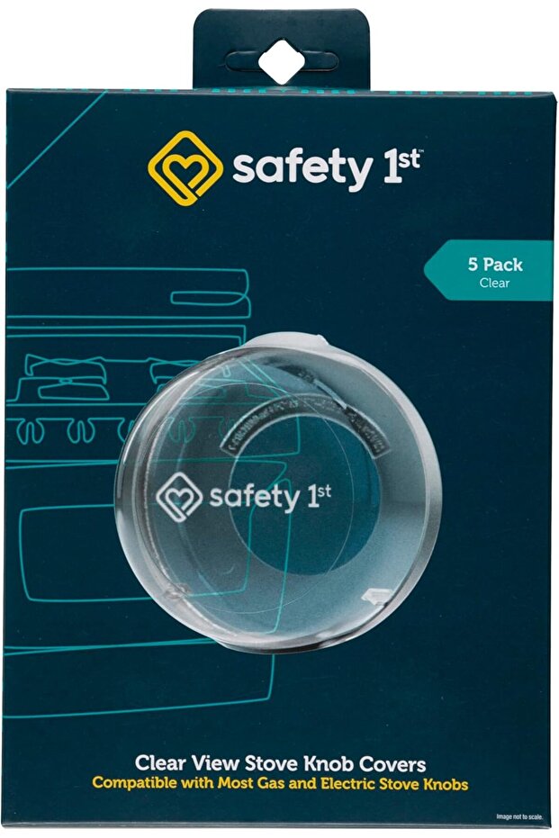 Child Proof Clear View Stove Knob Covers (Set of 5)