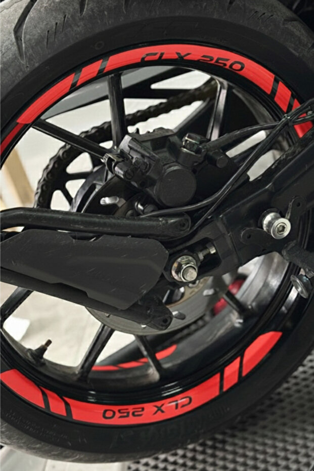 Red Wheel Rim Stripe Sticker Set (8 Pieces) for Cfmoto Clx 250