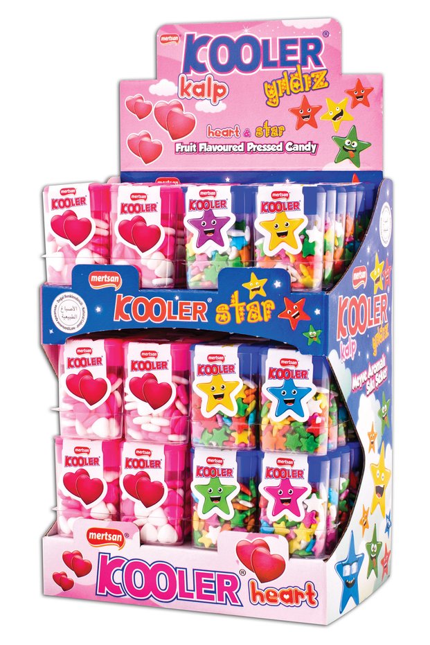 Kooler Heart and Star Shaped Hard Dragee Candy 36 Pieces
