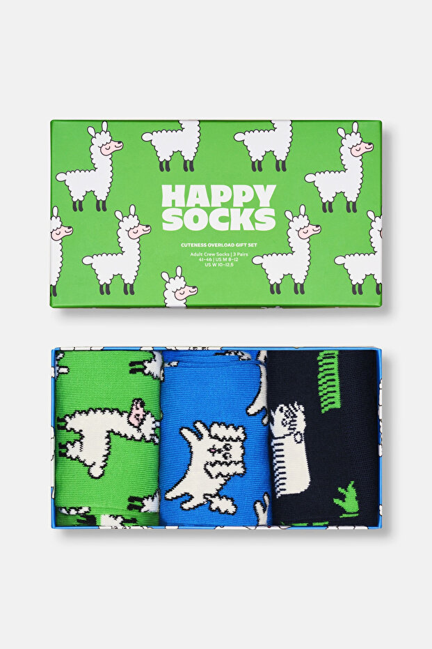 - Multi-Colored Llama Patterned 3-Piece Sock Set - 5