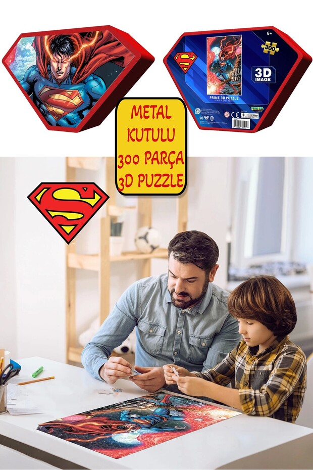 Prime 3D - Superman 300 Piece Puzzle 35591 - Metal Box