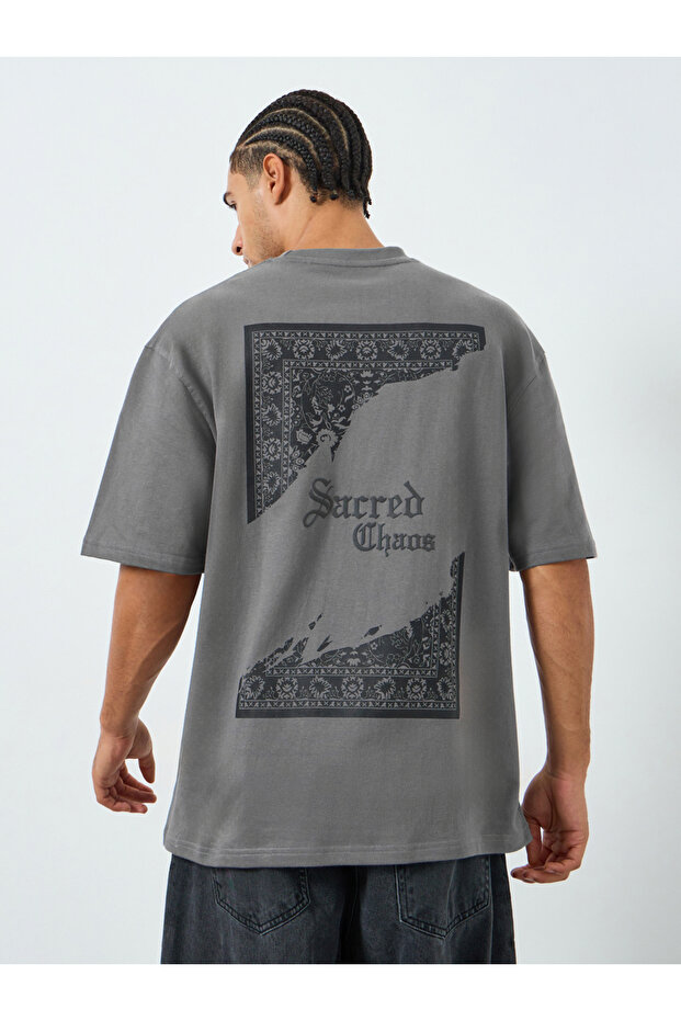 Men Oversized Back Printed T-Shirt