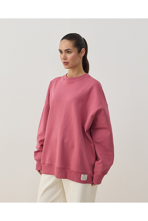Premium Doubleface Oversize Sweat Pembe - 3