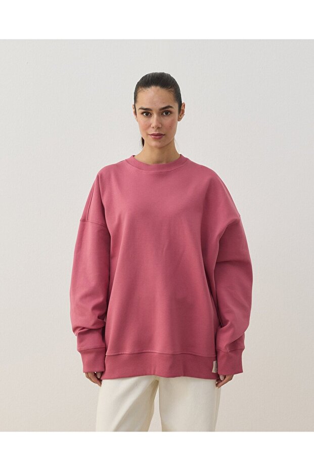 Premium Doubleface Oversize Sweat Pembe - 1