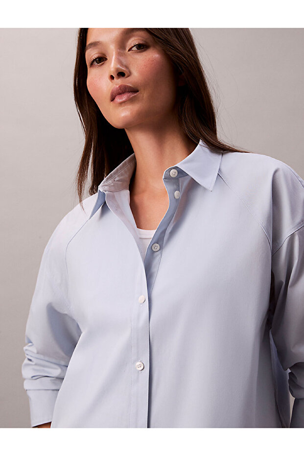 Kadın Solid Boxy Fit Crop Gömlek - 3