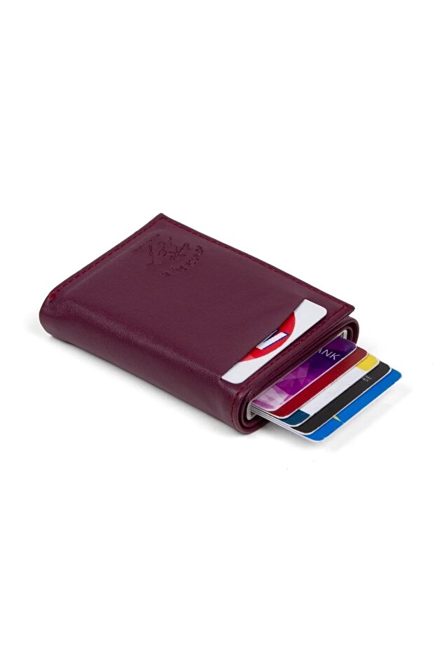 Men's Mechanical Card Holder and Wallet - Purple