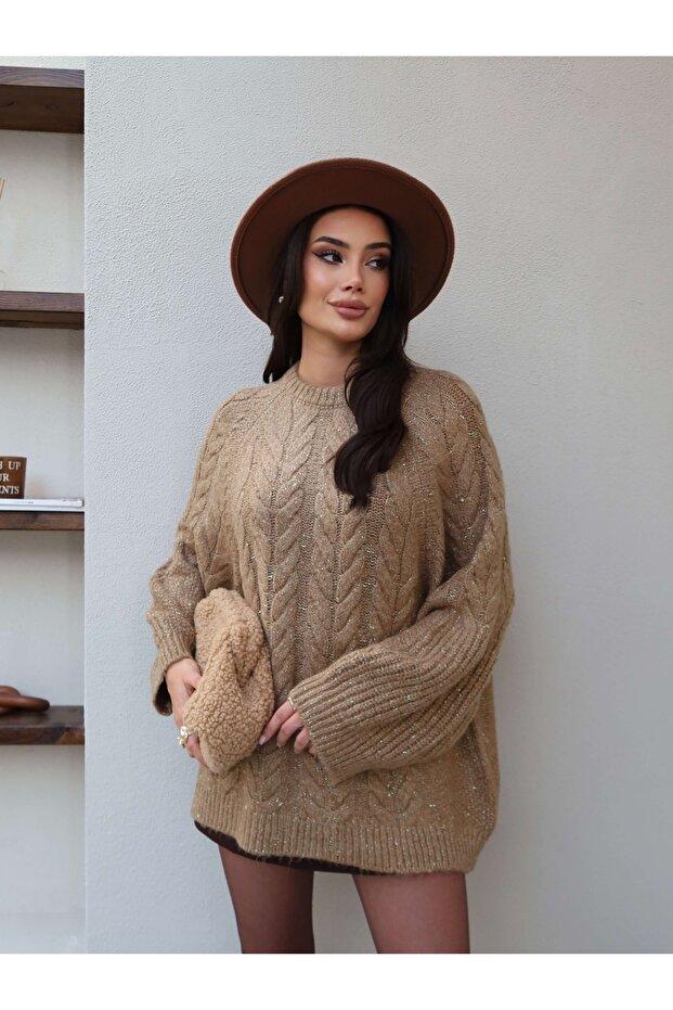 Oversize Simli Triko Kazak - 7