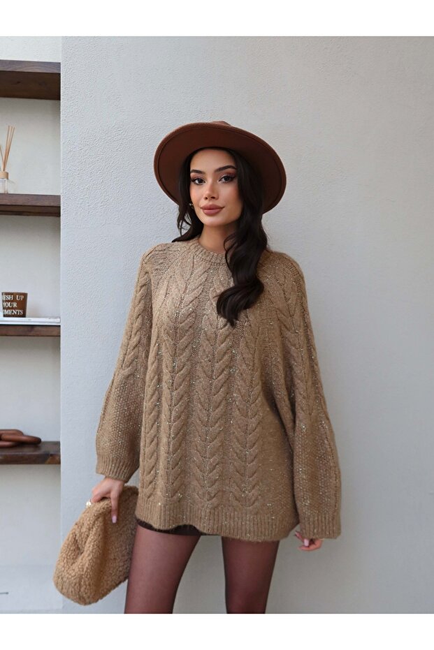 Oversize Simli Triko Kazak - 3