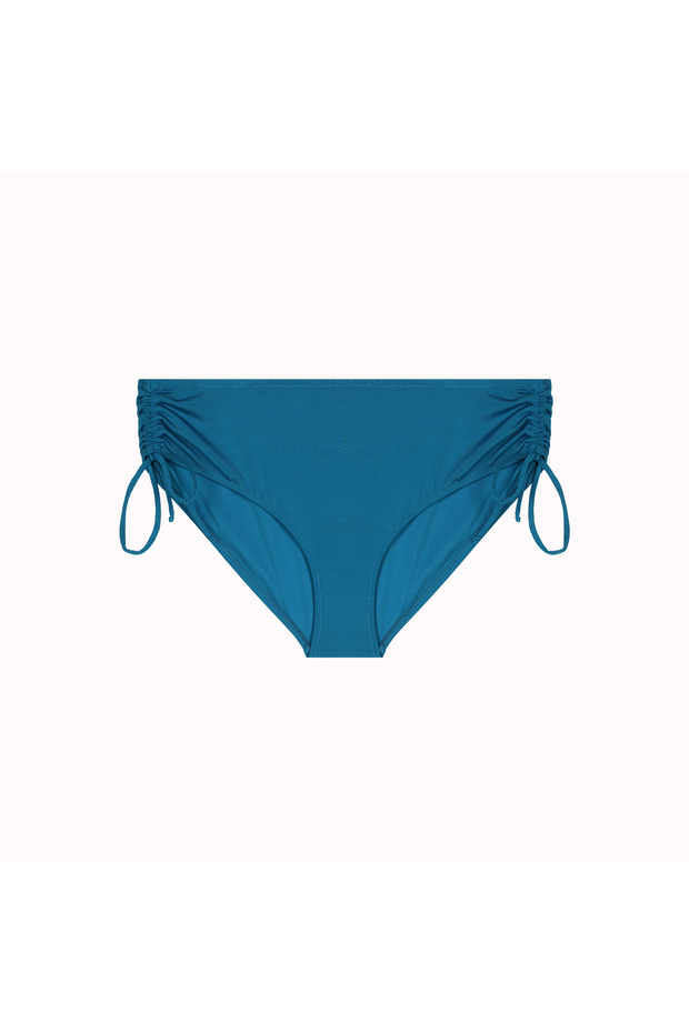 Drawstring Side Tie Bikini Bottoms Flat Cut