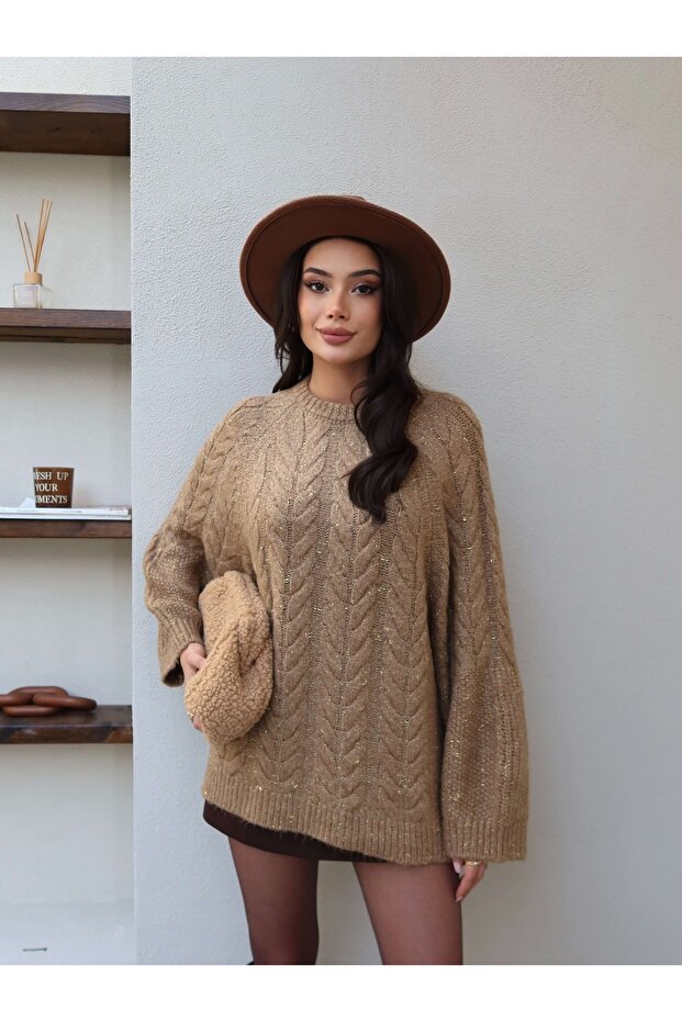 Oversize Simli Triko Kazak - 1