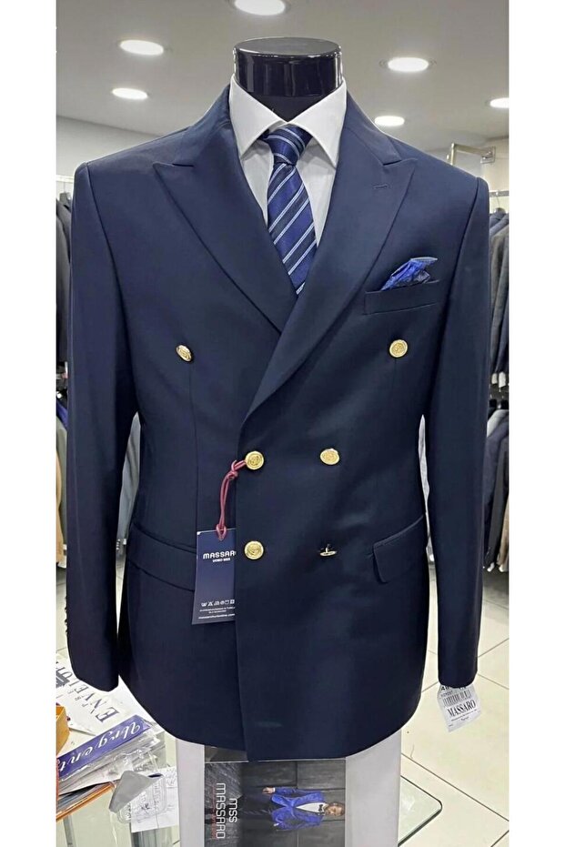 Wool Men's Double-Breasted Single Jacket - 1