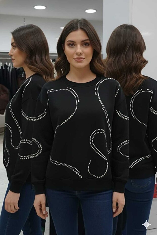 Taşlı Şardonlu Sweat - 2