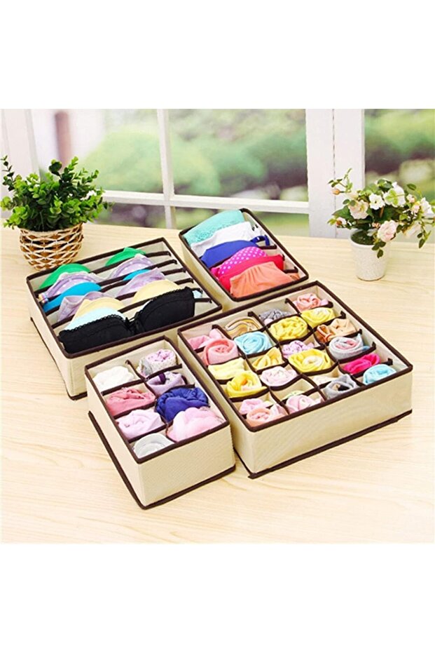 Underwear Drawer Organiser, Foldable Closet Divider and Foldable Storage Box for Socks, Ties, Scarve