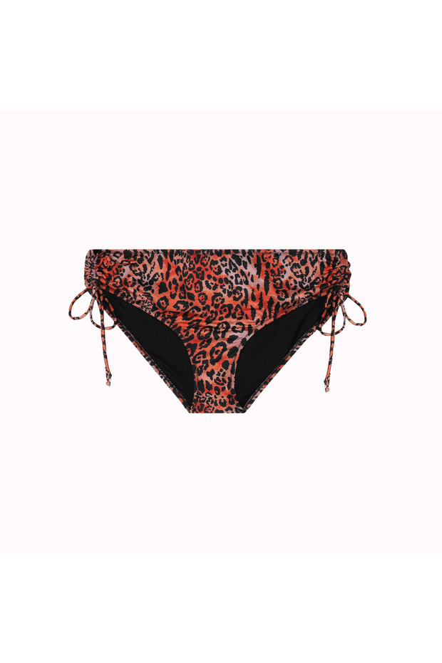 Drawstring Side Tie Patterned Bikini Bottom