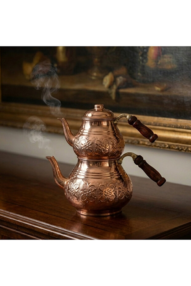 Bakır Çaydanlık İşlemeli - 4