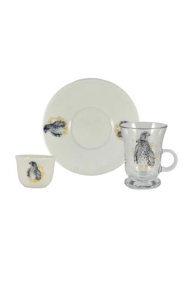Home Maker 20-Piece Tea Set – Porcelain Coffee Cups & Saucers, Glass Tea Cups – Elegant & Durabl