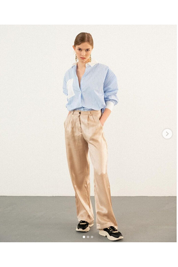 ÇİZGİLİ KADIN GÖMLEK - 1