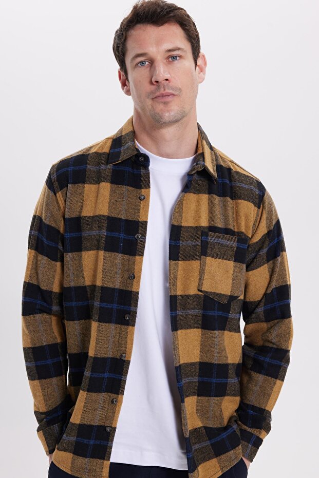 Men's Regular Fit Comfortable Cut Winter Plaid Lumberjack Shirt