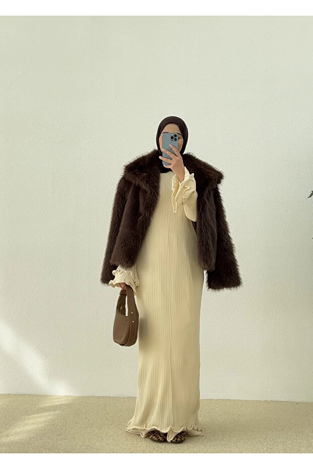 HM TRİKO ELBİSE Bej - 4