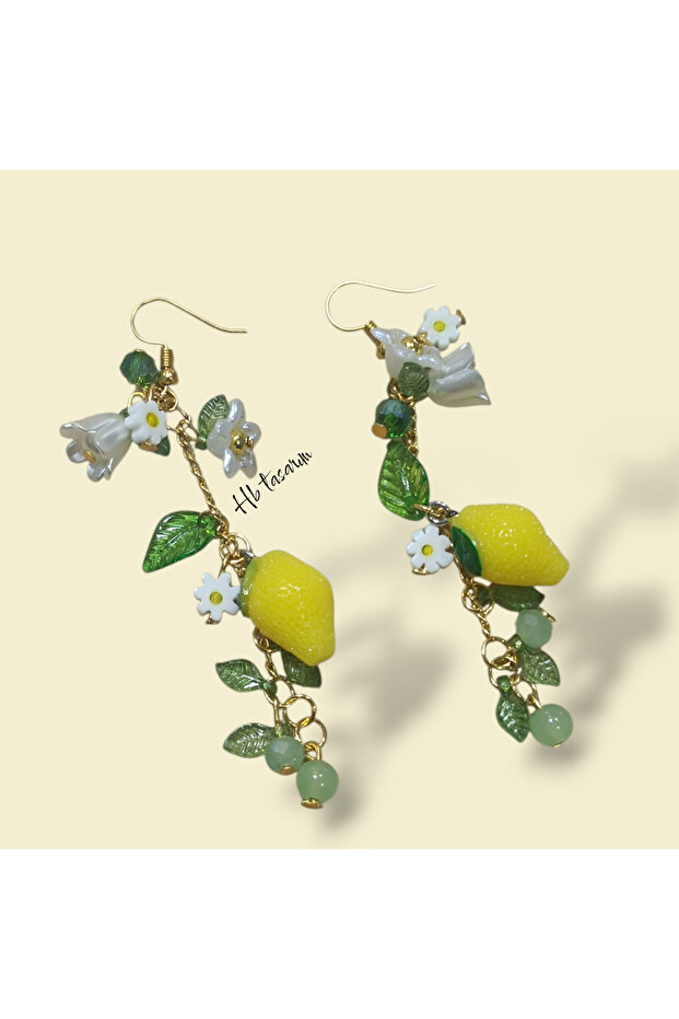 زهور الليمون 🍋 🌺 تصميم أقراط
