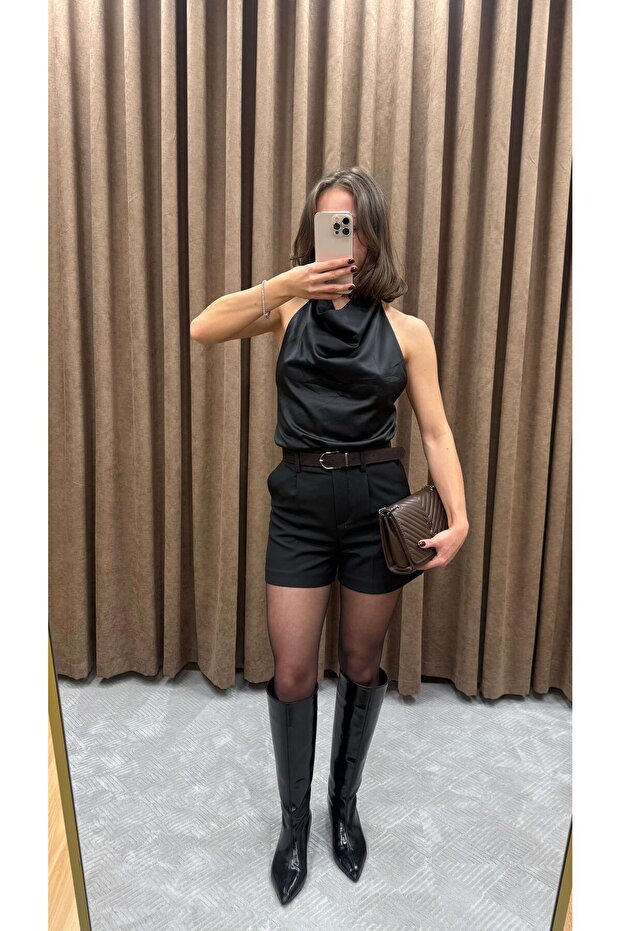 SİYAH KEMERLİ ŞORT - 2