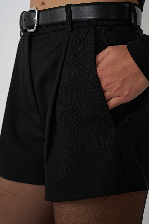 Pileli Mini Şort - 3