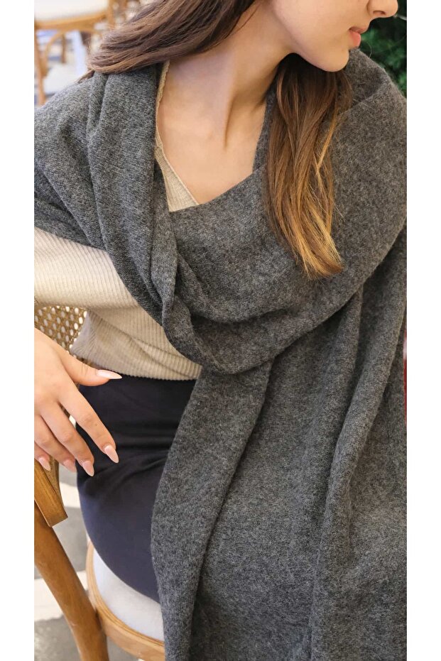 Kaşmir Karışımlı Basic Düz Atkı - 2