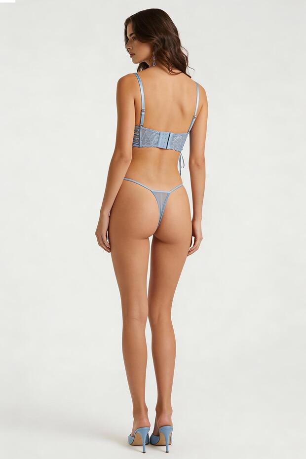 Pastivelle Açık Mavi Dantelli String - 4