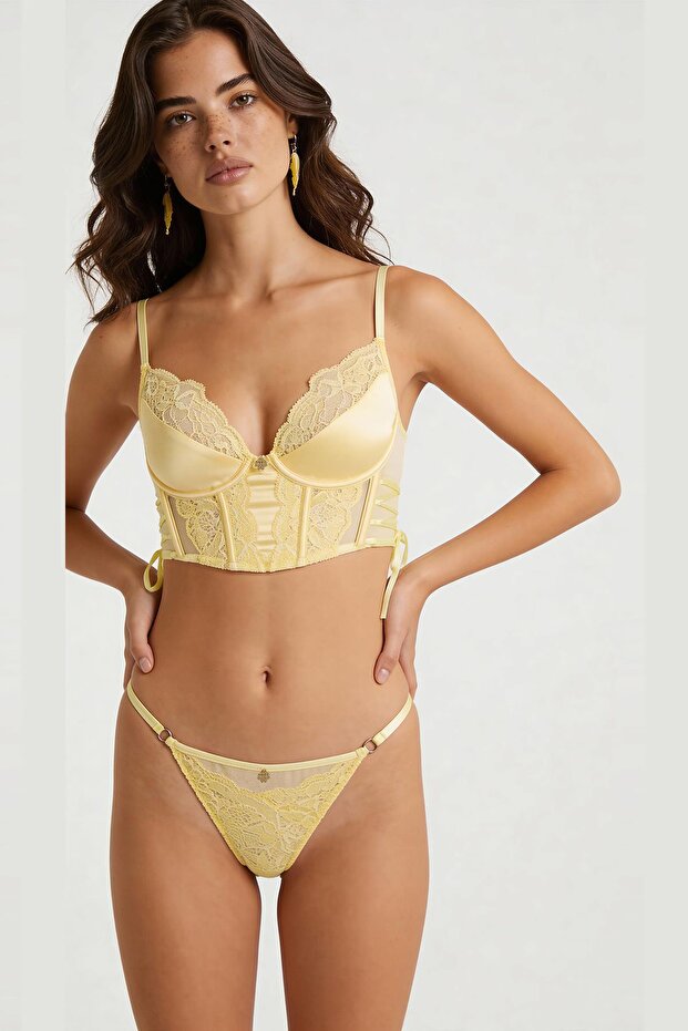 Pastivelle Sarı Dantelli String - 2