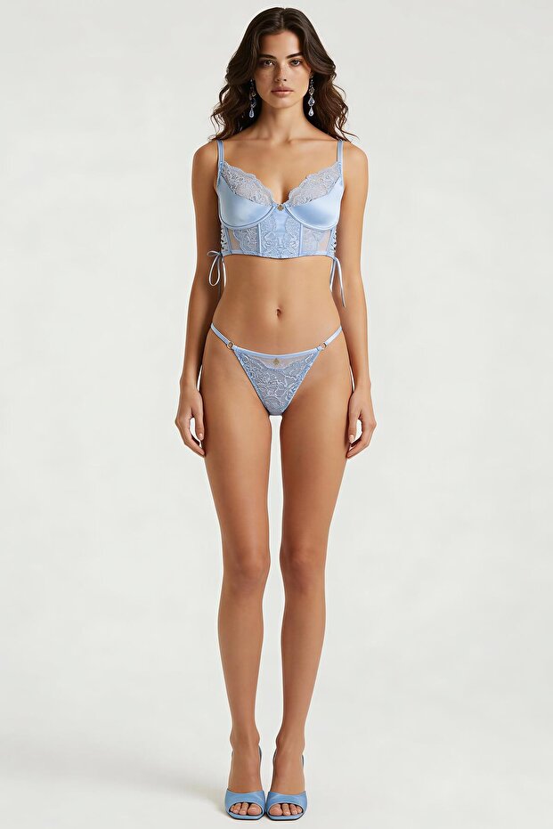 Pastivelle Açık Mavi Dantelli String - 3