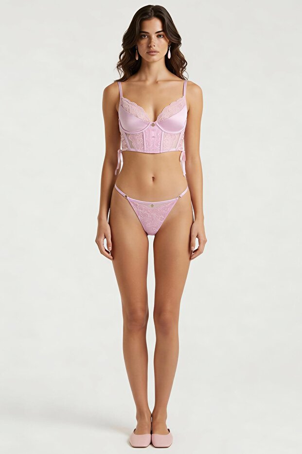 Pastivelle Şeker Pembesi Dantelli String - 3