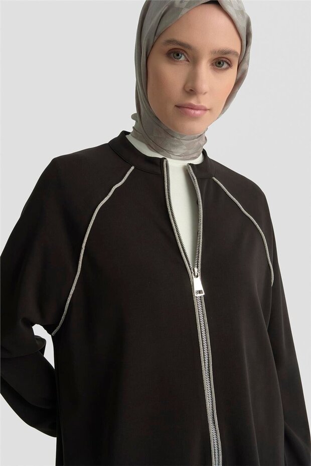 حواف أسطوانية طقم محبوك 25KD1176 أسود