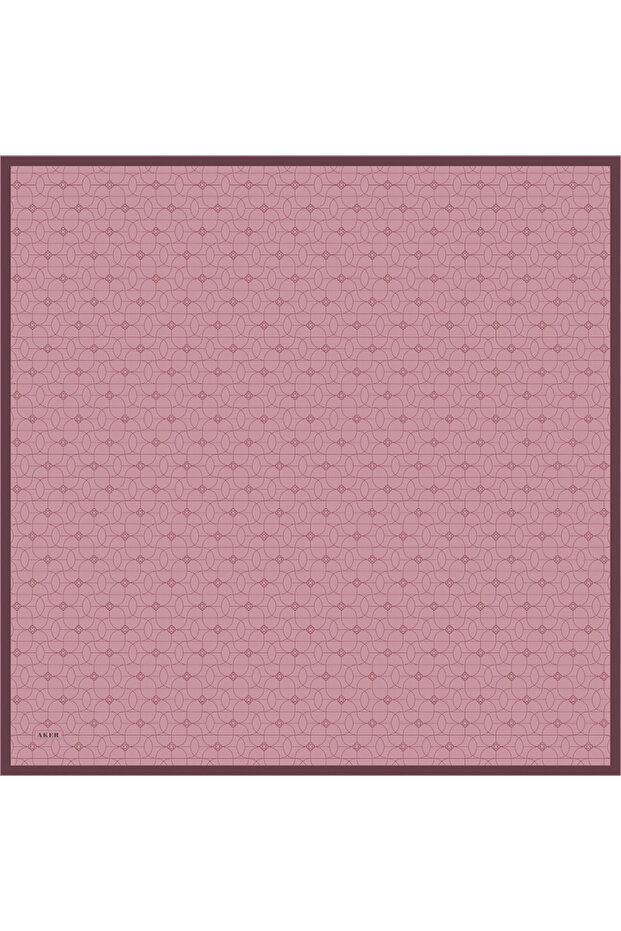 وشاح حريري منقوش بشعار وردي - 1