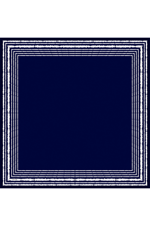 Lacivert İpek Twill Eşarp - 1