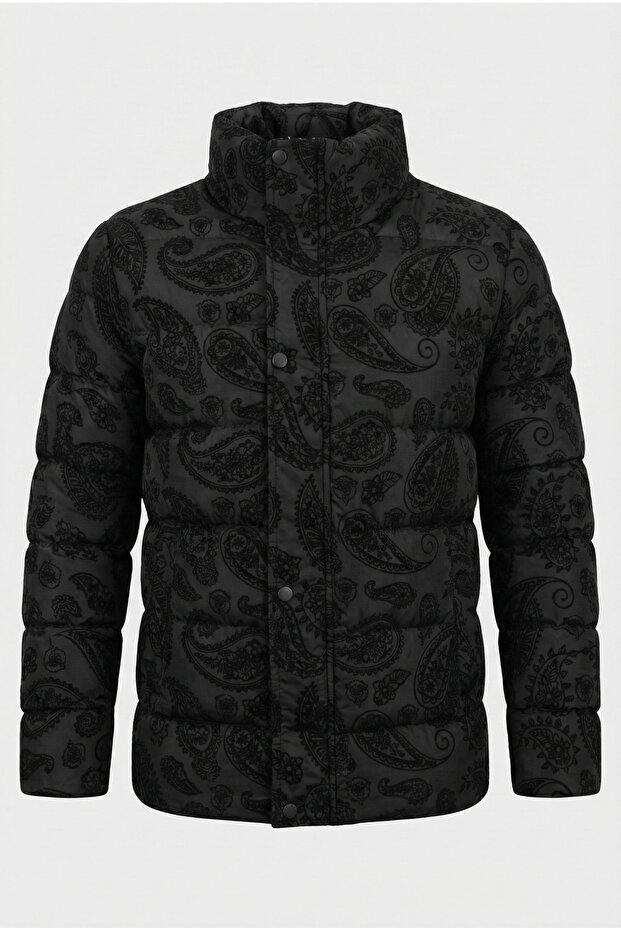 رجال، ياقة مرتفعة متوسطة الطول، شتوي، نمط فلوك، معطف منفوخ 2515 - 1