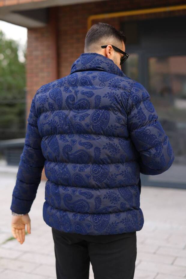 رجال، ياقة مرتفعة متوسطة الطول، شتوي، نمط فلوك، معطف منفوخ 2515 - 5