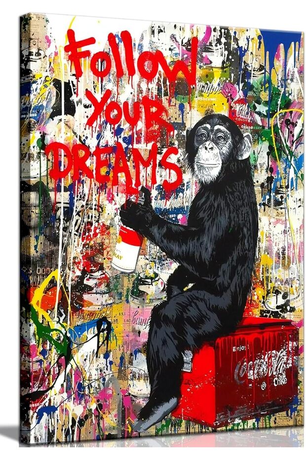 Graffiti Canvas Wall Art 40x60cm Colorful Urban Wall Decor Framed